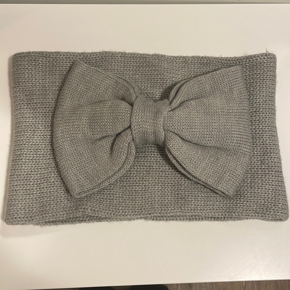 kate spade grey cowl scarf with bow